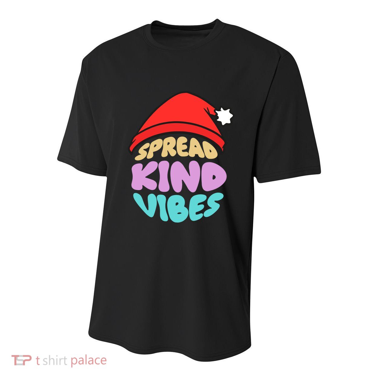 Spread Kind Vibes Funny Christmas Santa Hat Happy Unity Youth Performance Sprint T-Shirt