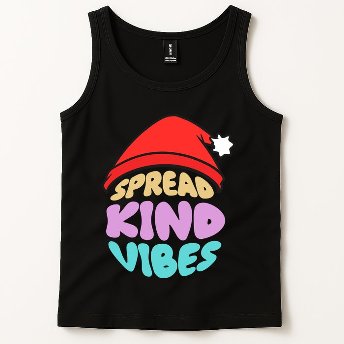Spread Kind Vibes Funny Christmas Santa Hat Happy Unity Tank Top
