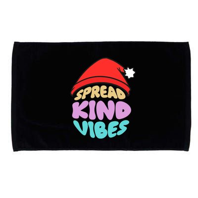Spread Kind Vibes Funny Christmas Santa Hat Happy Unity Microfiber Hand Towel