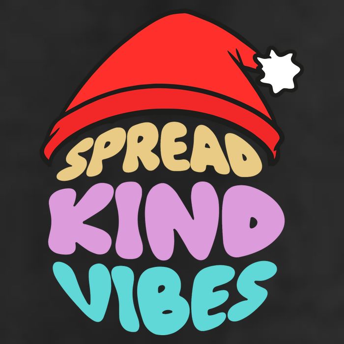 Spread Kind Vibes Funny Christmas Santa Hat Happy Unity Microfiber Hand Towel