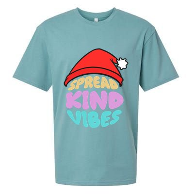 Spread Kind Vibes Funny Christmas Santa Hat Happy Unity Sueded Cloud Jersey T-Shirt