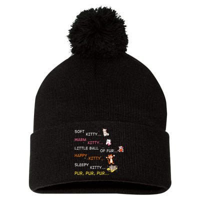 Soft Kitty Warm Kitty Little Ball Of Fur Happy Kitty Sleepy Pom Pom 12in Knit Beanie