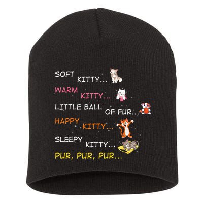 Soft Kitty Warm Kitty Little Ball Of Fur Happy Kitty Sleepy Short Acrylic Beanie