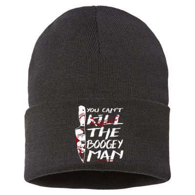 Serial Killer You Can´t Kill The Boogeyman Horror Halloween Sustainable Knit Beanie