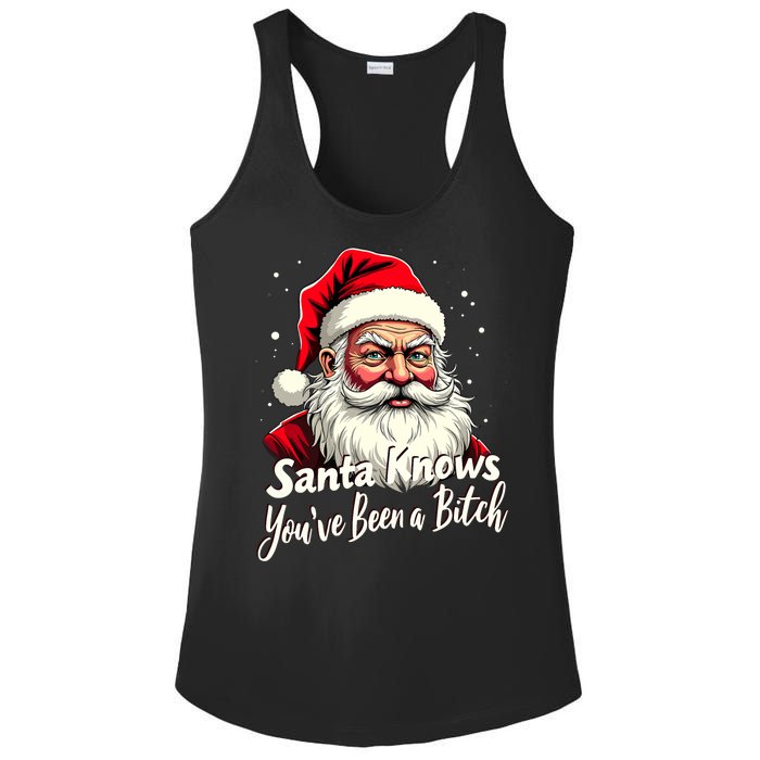 Santa Knows YouVe Been A Bitch Adult Humor Christmas Party Ladies PosiCharge Competitor Racerback Tank