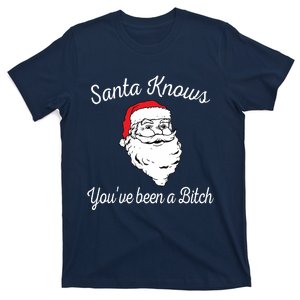 Santa Knows Youve Been A Bitch Offensive Funny T-Shirt