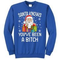 SantaS Know YouVe Been A Bitch Funny Santa Claus Christmas Gift Sweatshirt