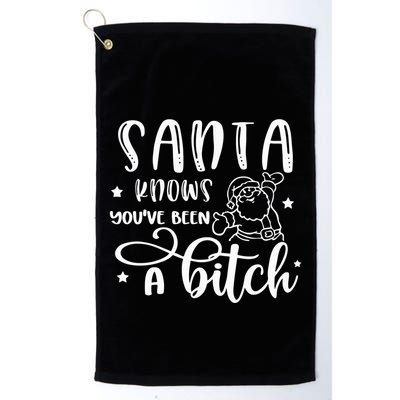 Santa Knows You Have Been A Bitch Sweater Santa Golf Towel