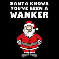 Santa Knows You've Been A Wanker Rude Christmas Long Sleeve Shirt