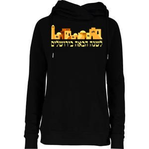 Skyline of Jerusalem Womens Funnel Neck Pullover Hood