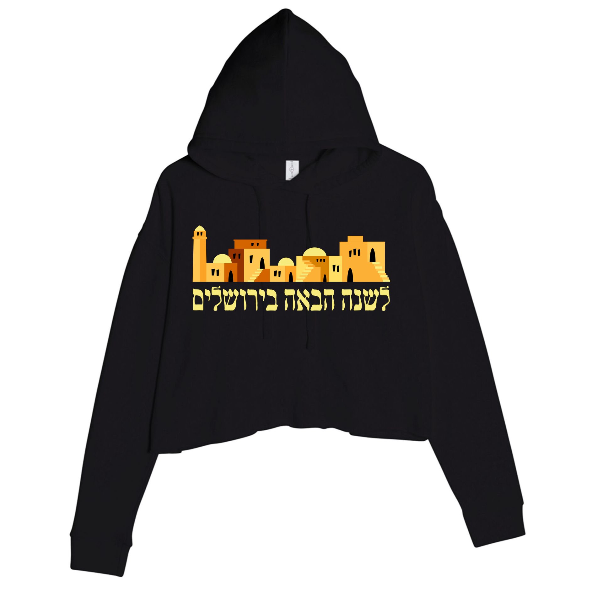 Skyline of Jerusalem Crop Fleece Hoodie