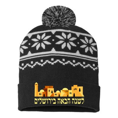 Skyline of Jerusalem USA-Made Snowflake Beanie