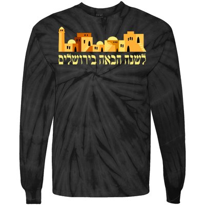 Skyline of Jerusalem Tie-Dye Long Sleeve Shirt