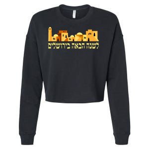 Skyline of Jerusalem Cropped Pullover Crew