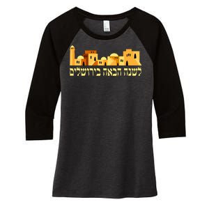 Skyline of Jerusalem Women's Tri-Blend 3/4-Sleeve Raglan Shirt