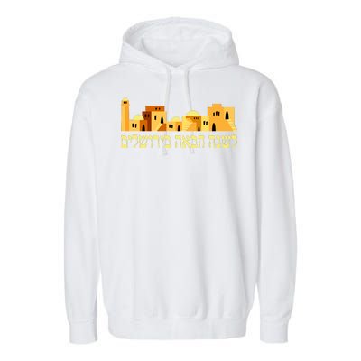 Skyline of Jerusalem Garment-Dyed Fleece Hoodie