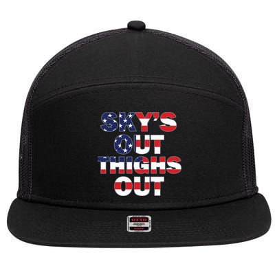 Sky's Out Thighs Out 7 Panel Mesh Trucker Snapback Hat