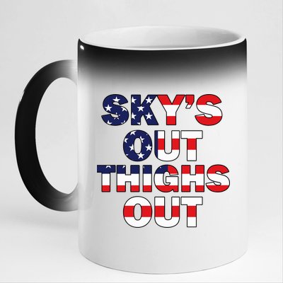 Sky's Out Thighs Out 11oz Black Color Changing Mug