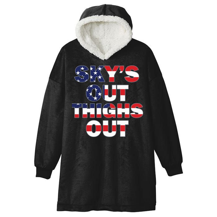 Sky's Out Thighs Out Hooded Wearable Blanket