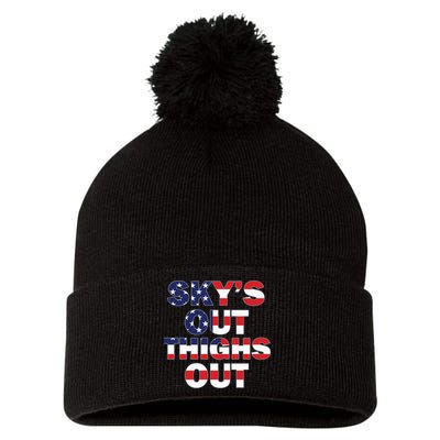 Sky's Out Thighs Out Pom Pom 12in Knit Beanie