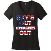 Sky's Out Thighs Out Women's V-Neck T-Shirt