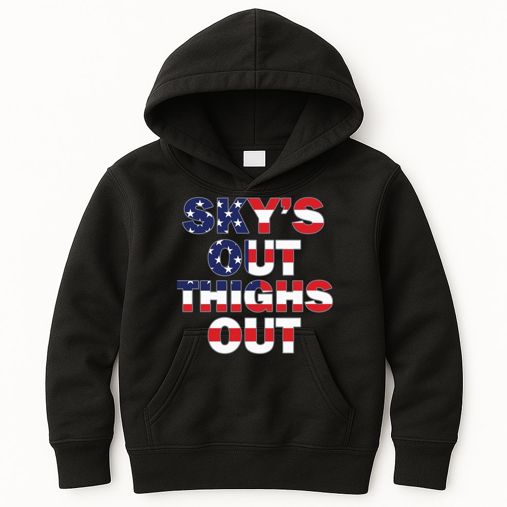 Sky's Out Thighs Out Kids Hoodie