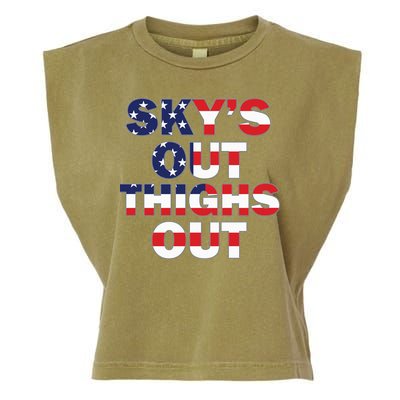 Sky's Out Thighs Out Garment-Dyed Women's Muscle Tee