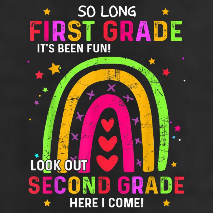 So Long 1st Grade Look Out 2nd Grade Funny Graduation Gifts 7 Panel Mesh Trucker Snapback Hat