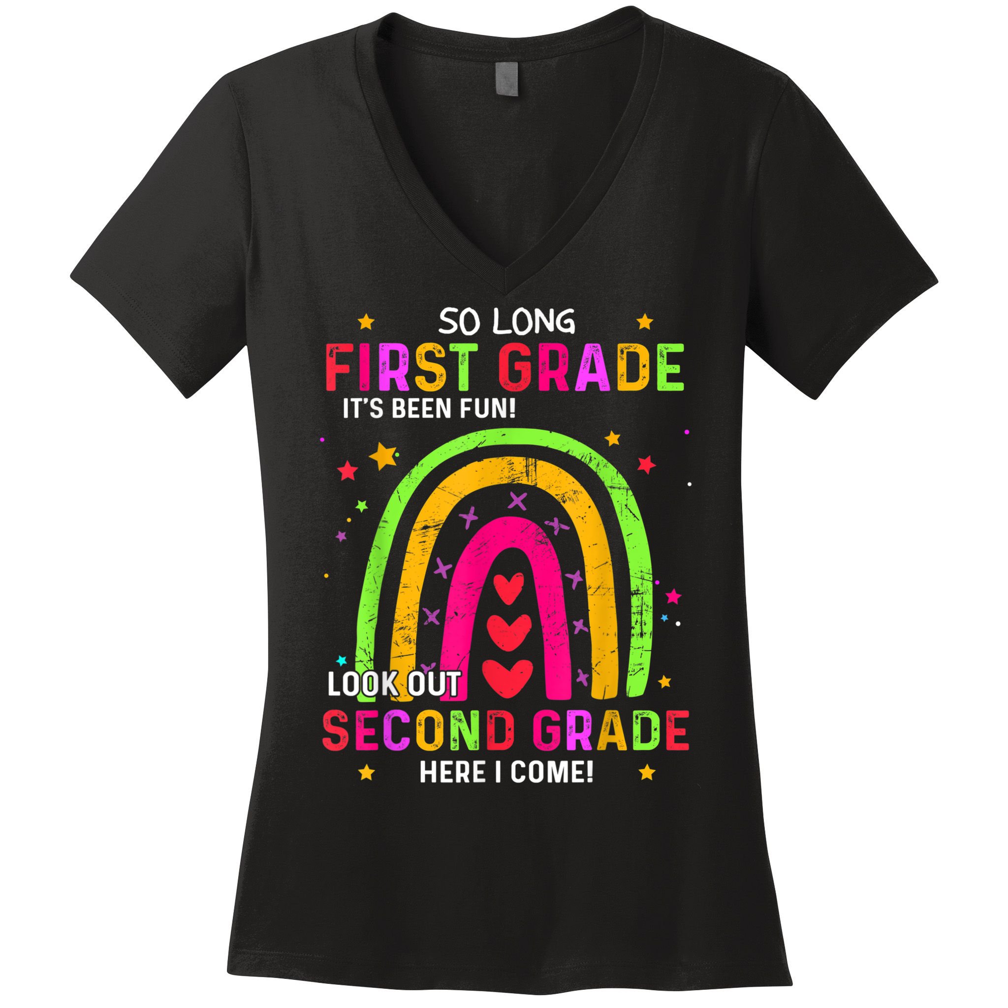 So Long 1st Grade Look Out 2nd Grade Funny Graduation Gifts Women's V-Neck T-Shirt