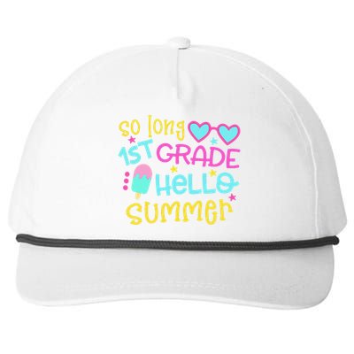 So Long 1st Grade Hello Summer Graduation Last Day Of School Snapback Five-Panel Rope Hat