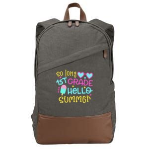 So Long 1st Grade Hello Summer Graduation Last Day Of School Cotton Canvas Backpack