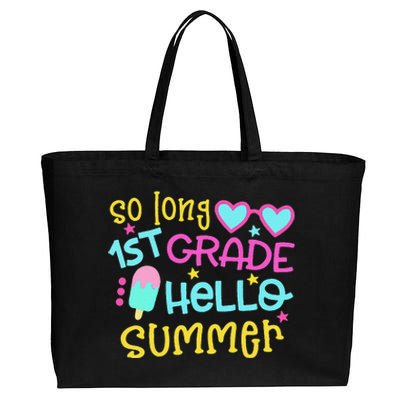 So Long 1st Grade Hello Summer Graduation Last Day Of School Cotton Canvas Jumbo Tote