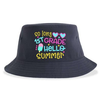 So Long 1st Grade Hello Summer Graduation Last Day Of School Sustainable Bucket Hat