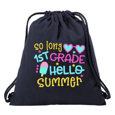 So Long 1st Grade Hello Summer Graduation Last Day Of School Drawstring Bag