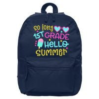 So Long 1st Grade Hello Summer Graduation Last Day Of School 16 in Basic Backpack