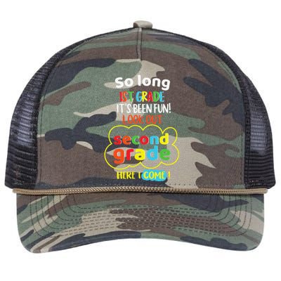 So Long 1st Grade 2nd Here I Come Last Day Look Out Its Fun Retro Rope Trucker Hat Cap