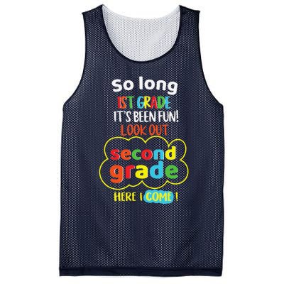 So Long 1st Grade 2nd Here I Come Last Day Look Out Its Fun Mesh Reversible Basketball Jersey Tank