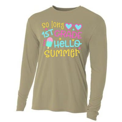 So Long 1st Grade Hello Summer Last Day Of School Graduation Cooling Performance Long Sleeve Crew