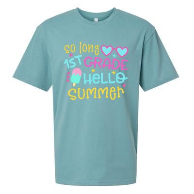 So Long 1st Grade Hello Summer Last Day Of School Graduation Sueded Cloud Jersey T-Shirt