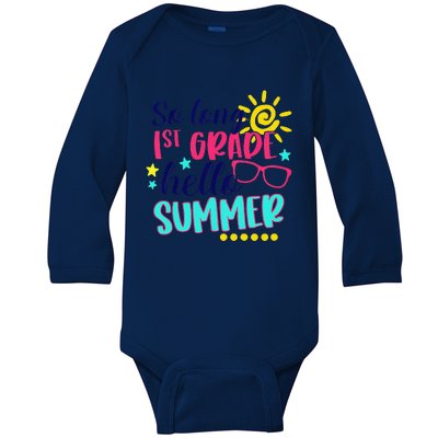 So Long 1st Grade Hello Summer Vacay Last Day Of School Baby Long Sleeve Bodysuit