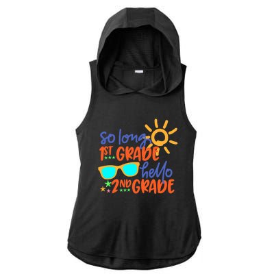 SO LONG 1st GRADE HELLO 2nd GRADE Teacher Student School Ladies PosiCharge Tri-Blend Wicking Draft Hoodie Tank