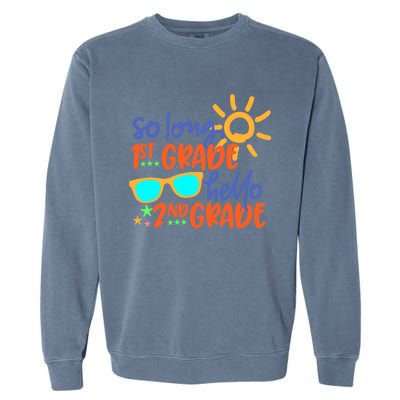 SO LONG 1st GRADE HELLO 2nd GRADE Teacher Student School Garment-Dyed Sweatshirt