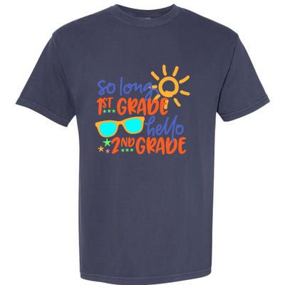 SO LONG 1st GRADE HELLO 2nd GRADE Teacher Student School Garment-Dyed Heavyweight T-Shirt