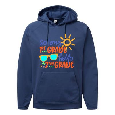 SO LONG 1st GRADE HELLO 2nd GRADE Teacher Student School Performance Fleece Hoodie