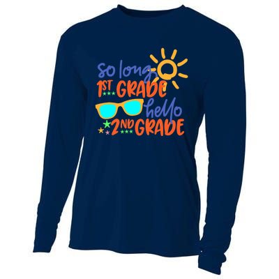 SO LONG 1st GRADE HELLO 2nd GRADE Teacher Student School Cooling Performance Long Sleeve Crew