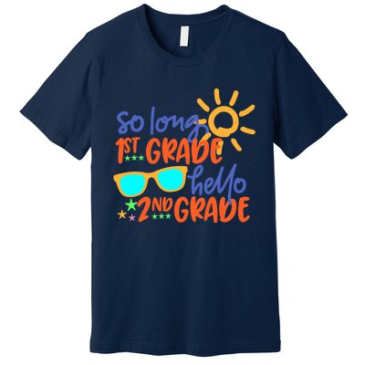 SO LONG 1st GRADE HELLO 2nd GRADE Teacher Student School Premium T-Shirt