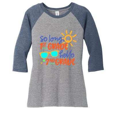 SO LONG 1st GRADE HELLO 2nd GRADE Teacher Student School Women's Tri-Blend 3/4-Sleeve Raglan Shirt