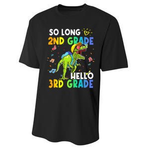 So Long 2nd Grade Hello 3rd Grade Dinosaur Back to School Performance Sprint T-Shirt