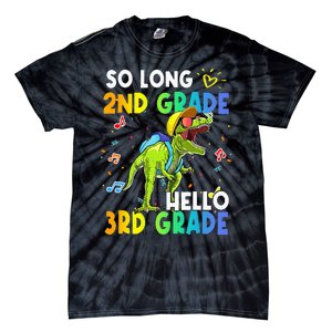 So Long 2nd Grade Hello 3rd Grade Dinosaur Back to School Tie-Dye T-Shirt