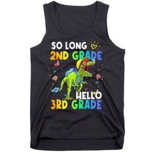 So Long 2nd Grade Hello 3rd Grade Dinosaur Back to School Tank Top